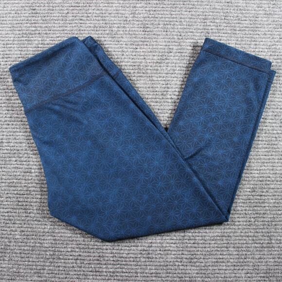 Lululemon Wunder Under Crop Women 6 Blue Geo Star Print 22” High Rise - Picture 1 of 9